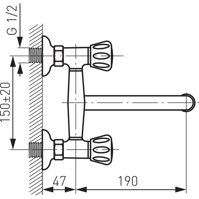 Смеситель для кухни Ferro Standard Chrome BST5 (настенный), фото 3