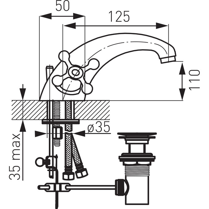 Змішувач для умивальника Ferro Retro New Chrome XD2, фото , изображение 10