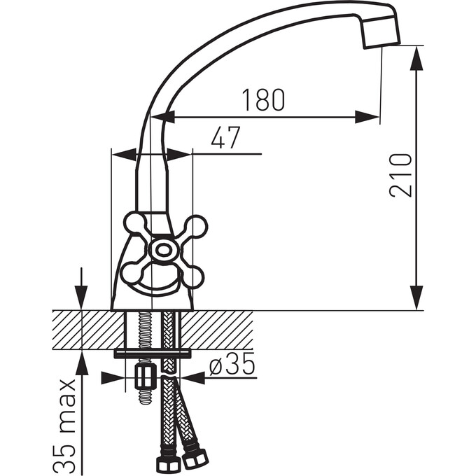 Смеситель для кухни Ferro Retro New Chrome XD4, фото 6