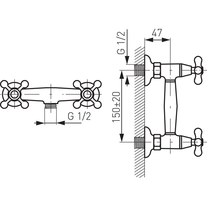 Змішувач для душу Ferro Retro New Chrome XD7, фото , изображение 10