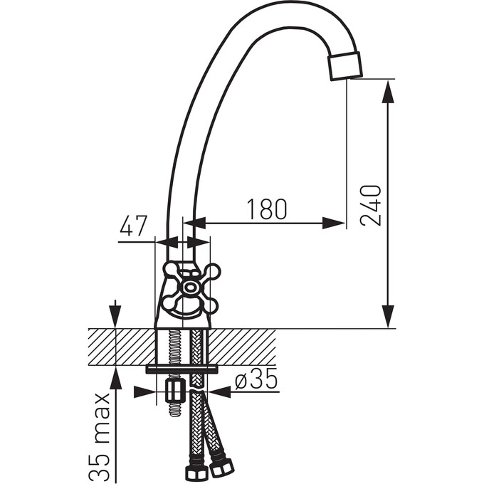 Смеситель для кухни Ferro Retro Chrome XR4, фото 3