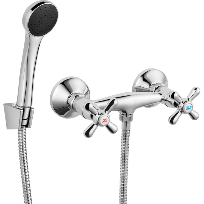 Змішувач для душу Ferro Retro Chrome XR77 (з лійкою та шлангом), фото 