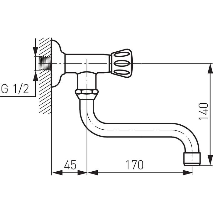 Кран для умивальника Ferro Standard Chrome Z39 (без змішування), фото , изображение 5