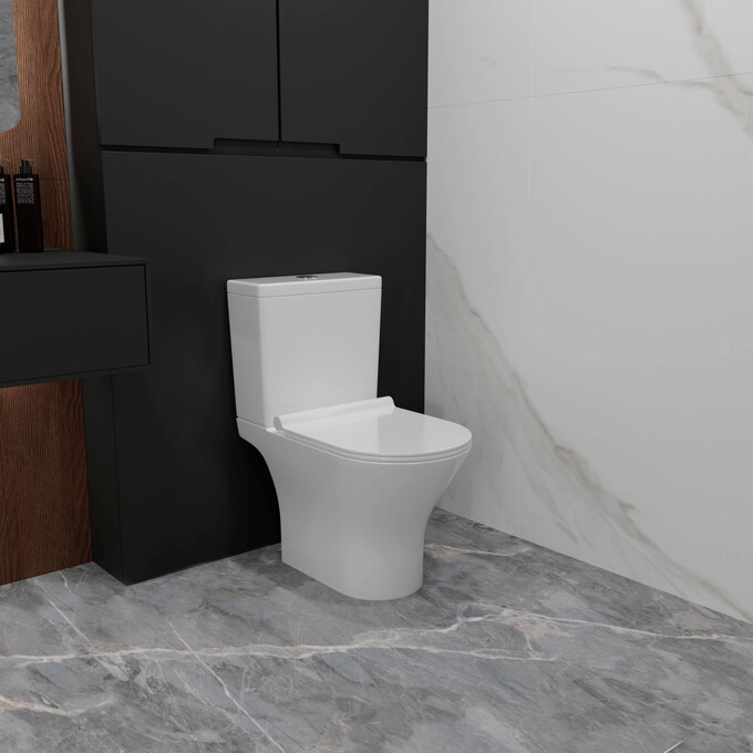 Безободковый унитаз-компакт Koller Pool Edge New 1856550199+1050680199 (EDPR-0615-RW+КР-6001, с сиденьем и гибкой подводкой), фото 5