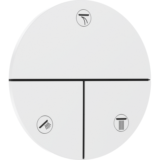 Переключатель на 3 потребителя Hansgrohe ShowerSelect Comfort S Matt White 15558700 (белый матовый), Цвет производителя: белый матовый, фото 