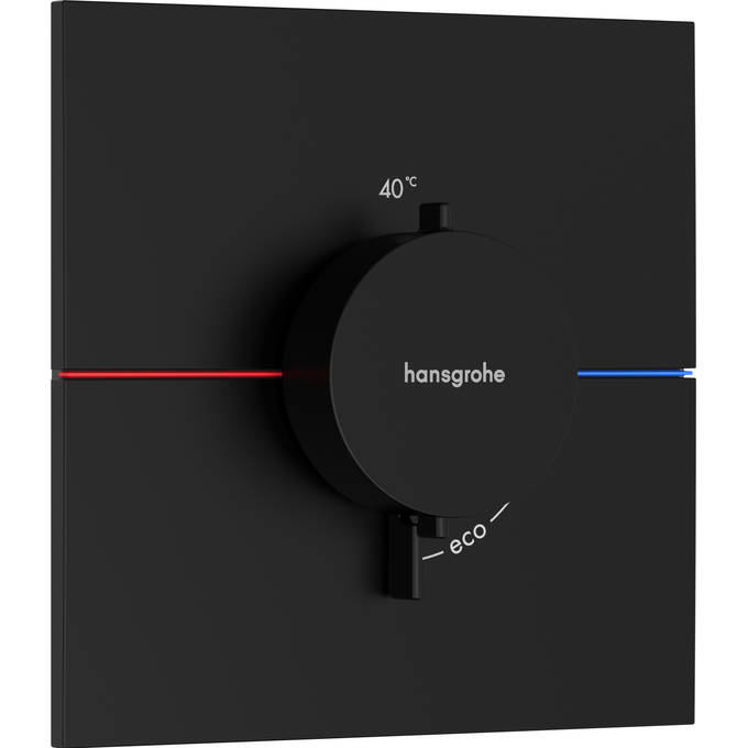 Внешняя часть смесителя скрытого монтажа с термостатом для душа Hansgrohe ShowerSelect E Matt Black 15574670 (черная матовая), Цвет производителя: черный матовый, фото 