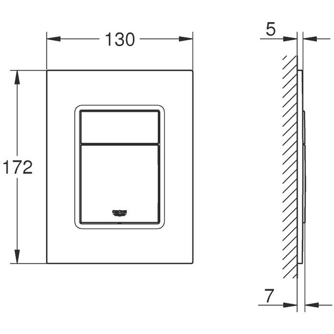 Клавиша смыва Grohe Skate Cosmopolitan S 37535GN0 (холодный рассвет матовый), Цвет производителя: холодный рассвет матовый, фото 2