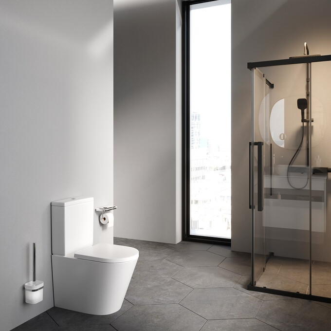 Безободковый унитаз-компакт Am.Pm Func CFA8600SC (с сиденьем), фото 3