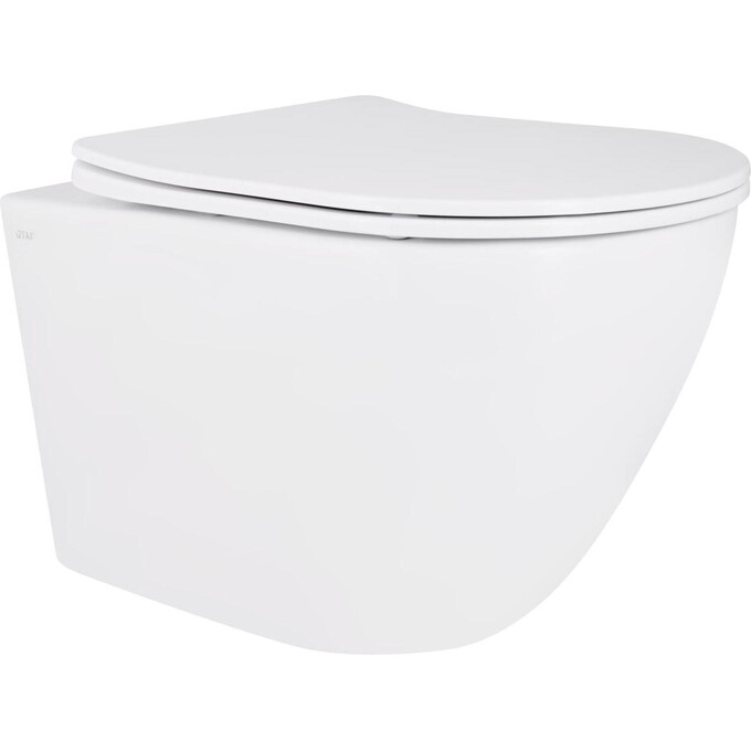 Безободковый подвесной унитаз Qtap Robin Ultra Quiet Rimless White Gloss QT13332381АSW (воронкообразный, с сиденьем), фото 