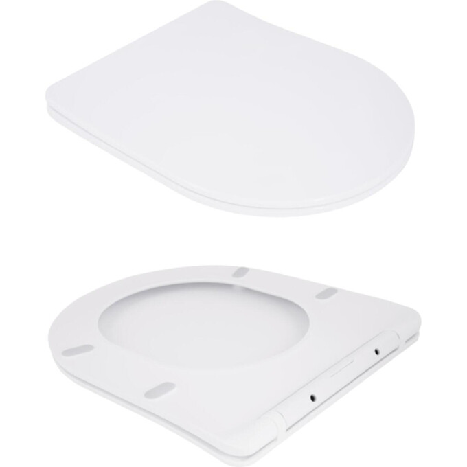 Безободковый подвесной унитаз Qtap Robin Ultra Quiet Rimless White Gloss QT13332381АSW (воронкообразный, с сиденьем), фото 4