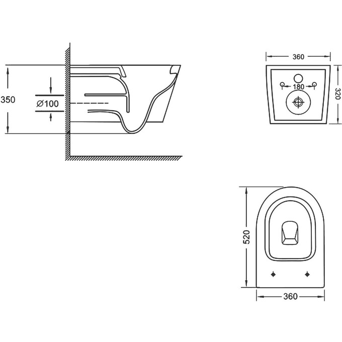 Безободковый подвесной унитаз Qtap Jay Ultra Quiet Rimless White Gloss QT07335175W (воронкообразный, с сиденьем), фото 10