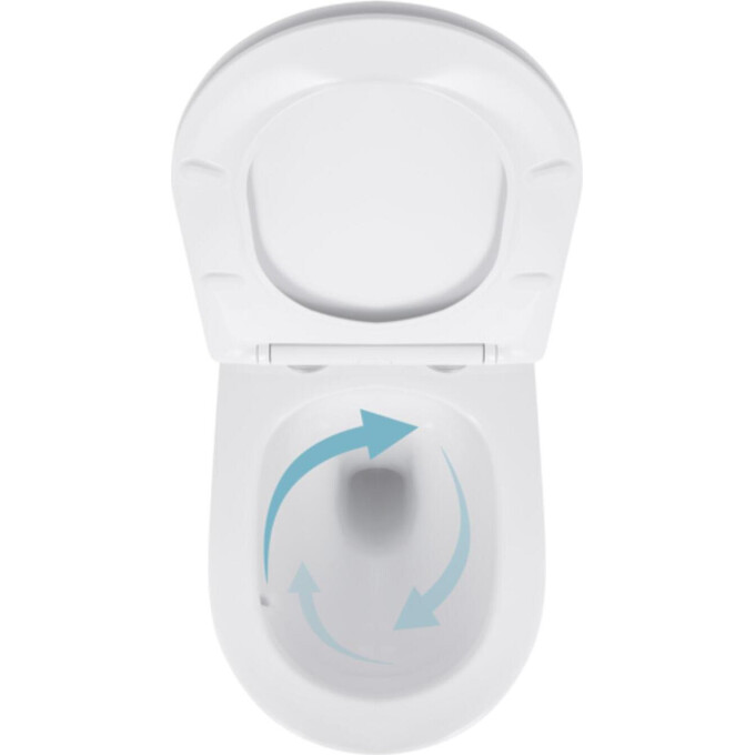 Безободковый подвесной унитаз Qtap Jay Ultra Quiet Rimless White Gloss QT07335175W (воронкообразный, с сиденьем), фото 3