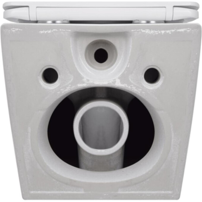 Безободковый подвесной унитаз Qtap Jay Ultra Quiet Rimless White Gloss QT07335175W (воронкообразный, с сиденьем), фото 4