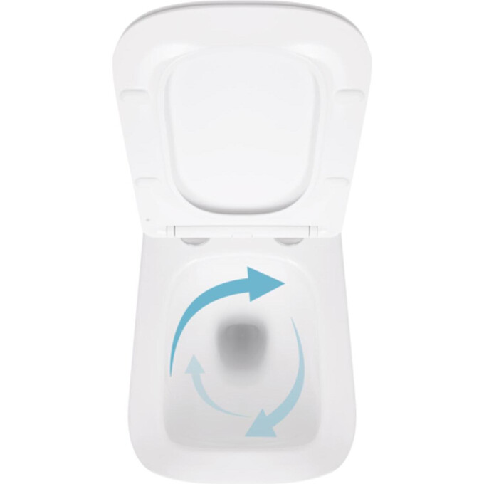 Безободковый подвесной унитаз Qtap Crow Ultra Quiet Rimless White Gloss QT05335172W (воронкообразный, с сиденьем), фото 3