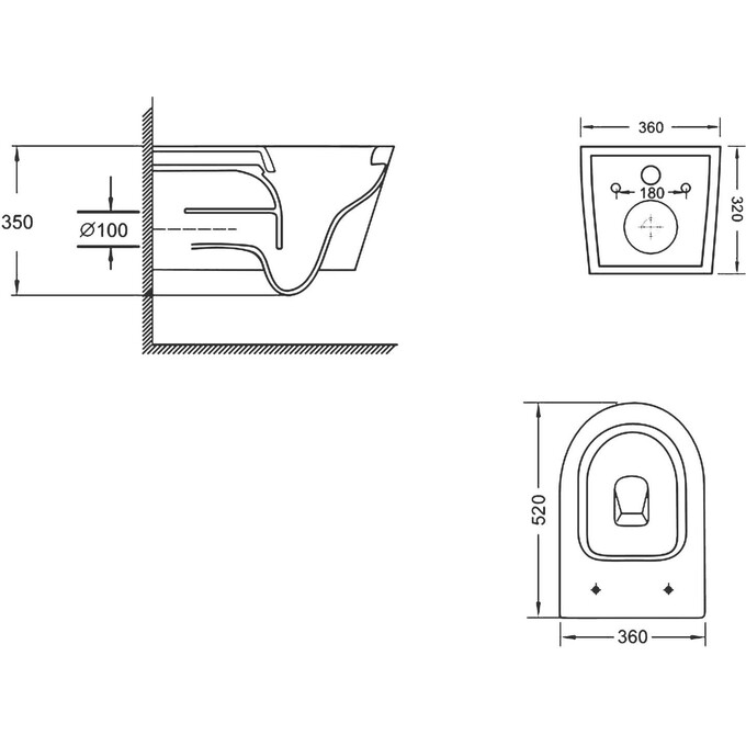 Безободковый подвесной унитаз Qtap Swan Ultra Quiet Rimless White Gloss QT16335180W (воронкообразный, с сиденьем), фото 9