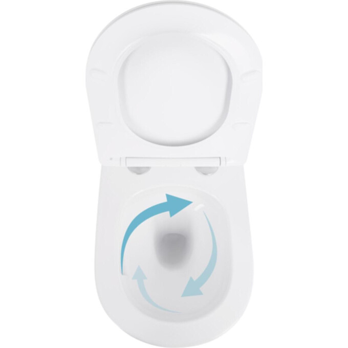 Безободковый подвесной унитаз Qtap Swan Ultra Quiet Rimless White Gloss QT16335180W (воронкообразный, с сиденьем), фото 3