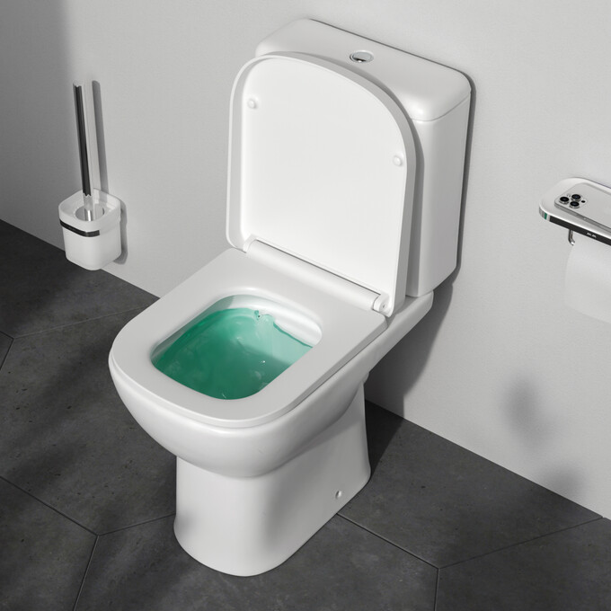 Безободковый унитаз-компакт Am.Pm Sunny AquaSpin CLA8900SC (воронкообразный, с сиденьем), фото 4