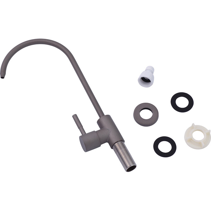 Кухонная мойка со смесителем и краном Kroner KRP Schwarze Grey Matt Schwarze-SET7545NGPVD (75x46 см, 3.0/0.8 мм, с доской, двумя коландероми, ополаскивателем для стаканов, дозатором и сифоном), фото 15