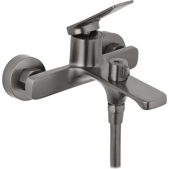 Смеситель для ванны Kroner KRP Makon Graphite Matt KRP Makon-GRP060 (матовый графит, с лейкой и шлангом), Цвет производителя: матовый графит, фото 2