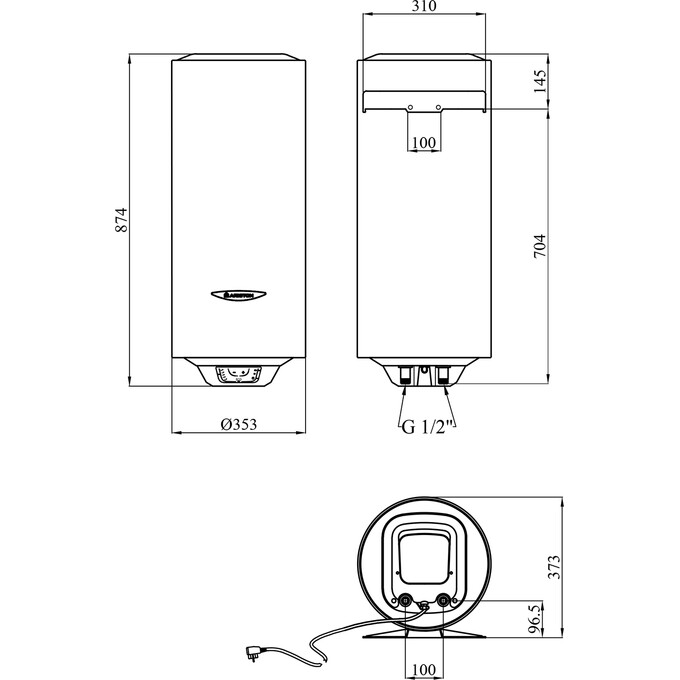 Бойлер Ariston Slim Pro1 50V 1,8K PL EU 3626460 (50 л, 1800 Вт, мокрий ТЕН), фото , изображение 7