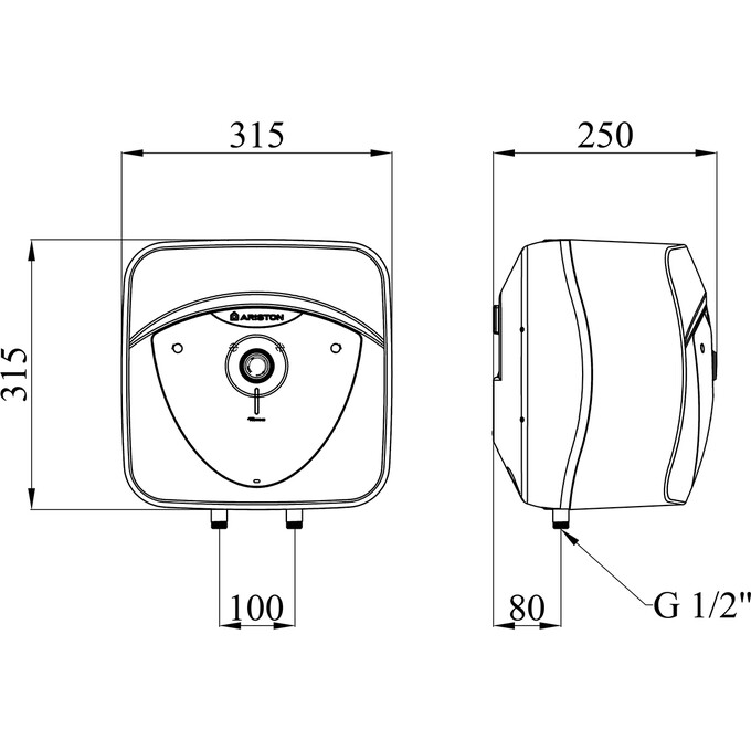 Бойлер Ariston Andris Lux 6 OR EU 3626236 (6 л, 1500 Вт, мокрий ТЕН), фото , изображение 2