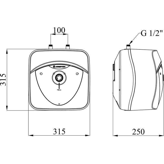 Бойлер Ariston Andris Lux 6 UR EU 3626237 (6 л, 1500 Вт, мокрий ТЕН), фото , изображение 2
