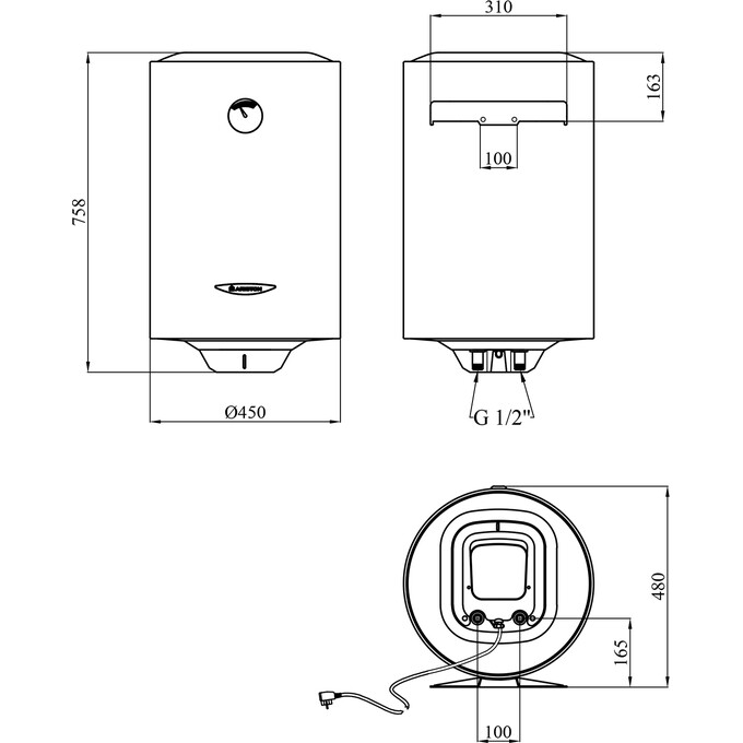 Бойлер Ariston SG1 80 V EU 3213001 (80 л, 1500 Вт, мокрий ТЕН), Об'єм: 80, фото , изображение 8