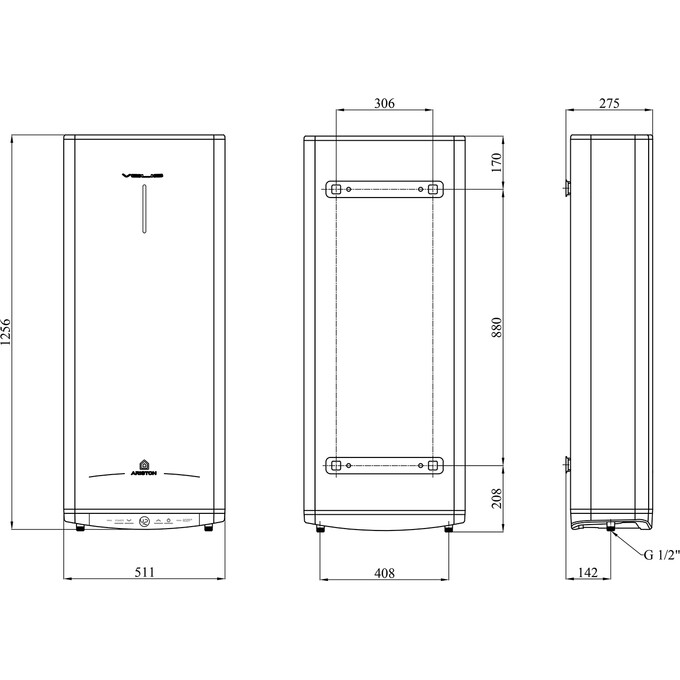 Бойлер Ariston Velis Tech 100 EU 3100919 (100 л, 2x1500 Вт, мокрий ТЕН), Об'єм: 100, фото , изображение 8