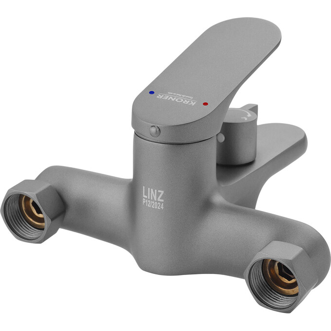 Змішувач для ванни Kroner KRM Linz Grey Matt Linz-GRN060 (сірий матовий, з лійкою та шлангом), фото , изображение 3