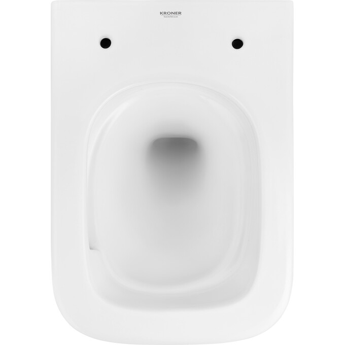Безободковый подвесной унитаз Kroner Eifel Tornado WHI493436 (EifelWHI493436, с сиденьем), фото 6