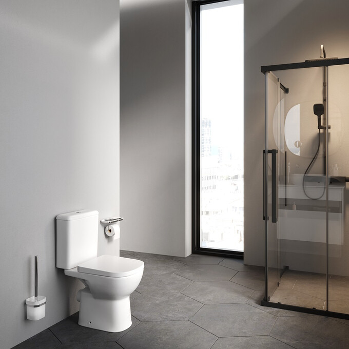 Безободковый унитаз-компакт Am.Pm Sunny AquaSpin CLA8900SC (воронкообразный, с сиденьем), фото 3