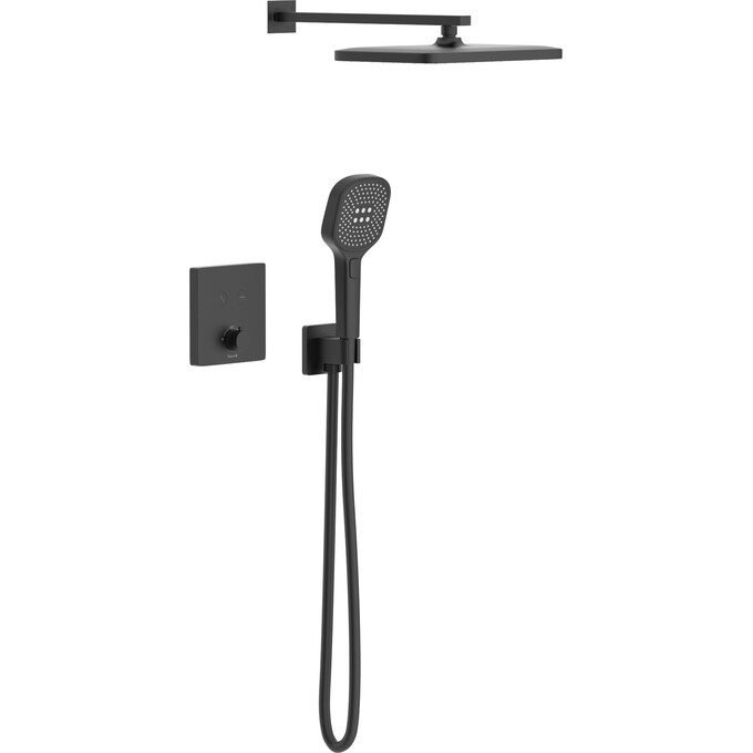 Душевая система с термостатом Imprese Bilovec Black Matt t04800910SAC (черная матовая, скрытого монтажа), Цвет производителя: черный матовый, фото 