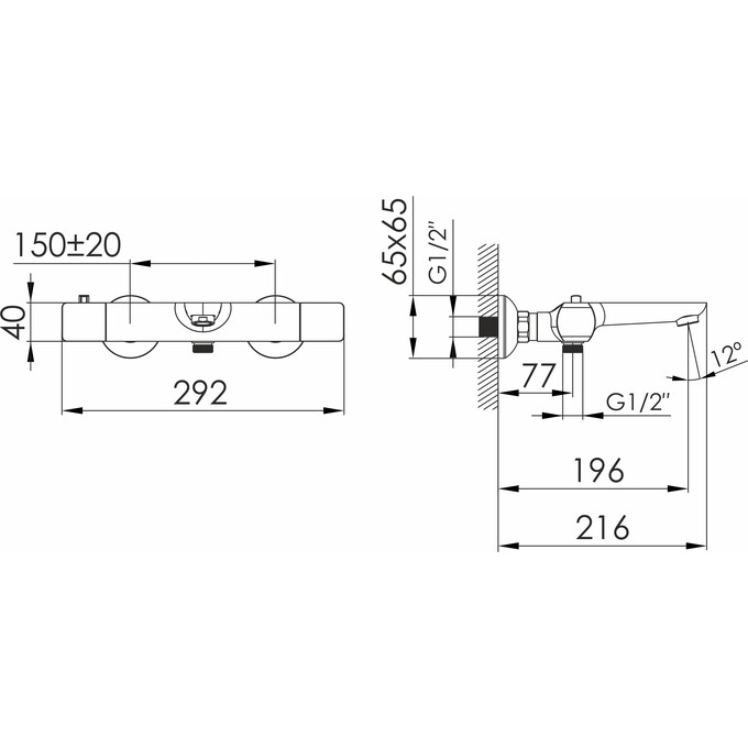 Смеситель для ванны с термостатом Imprese Bilovec Chrome f03200901AA (хром), Цвет производителя: хром, фото 6