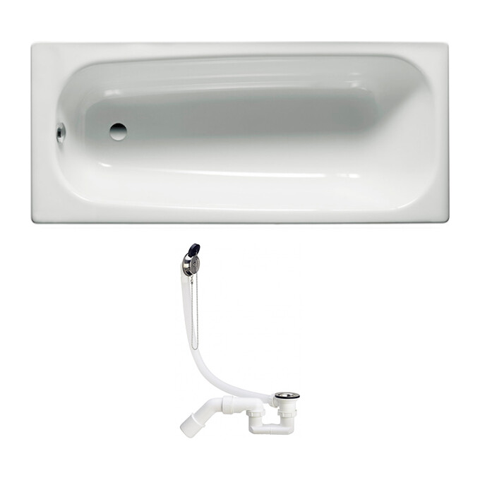 Стальная ванна Roca Contesa A235860000+311537 (170x70 см, с сифоном), фото 