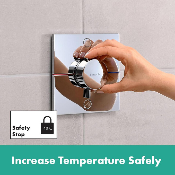 Змішувач прихованого монтажу для ванни з термостатом Hansgrohe ShowerSelect Comfort E Chrome 15572000+01500180 (хром, внутрішня частина в комплекті), Колір виробника: хром, фото , изображение 12