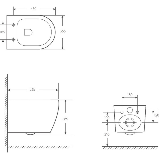 Безободковый подвесной унитаз Volle Solo 2.0 Vortice 1310.001000 (воронкообразный, с сиденьем), фото 2