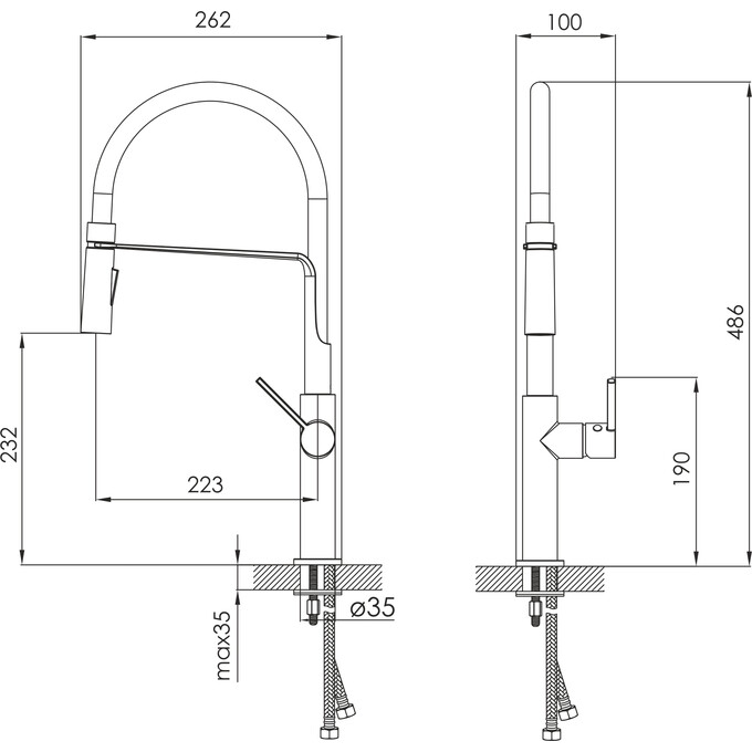 Смеситель для кухни Imprese Boa Us Black Matt f03401410US (черный матовый, c гибким изливом), фото 2