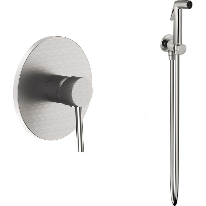 Гигиенический душ со смесителем Volle Cruze Cepillado Níquel SET20240410 (1547.100202+1586.190102, никель), Цвет производителя: никель, фото 