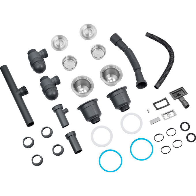 Подвійна кухонна мийка Kroner KRP Gebürstet 7843ZHM (Geburstet-7843ZHM, 78x43 см, 3.0/1.0 мм, з коландером та сифоном), фото , изображение 9