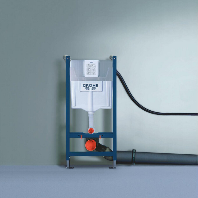 Комплект унитаз с инсталляцией 4 в 1 UA38971964A: подвесной унитаз с сиденьем Kroner Oker WHI533536 + инсталляция с креплением Grohe Solido 38971000 + клавиша смыва Grohe Start 38964000, фото 2