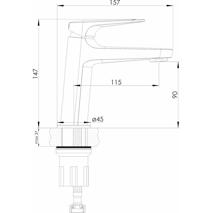 Смеситель для умывальника Volle Franco Chrome 1541.010101, фото 5