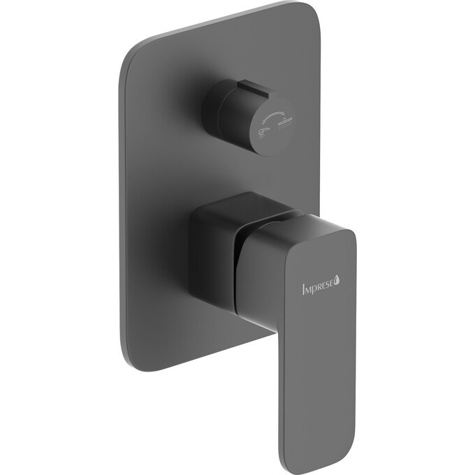Смеситель скрытого монтажа для ванны Imprese Bilovec Black Matt f04600910SQ (черный матовый, внутренняя часть в комплекте), Цвет производителя: черный матовый, фото 