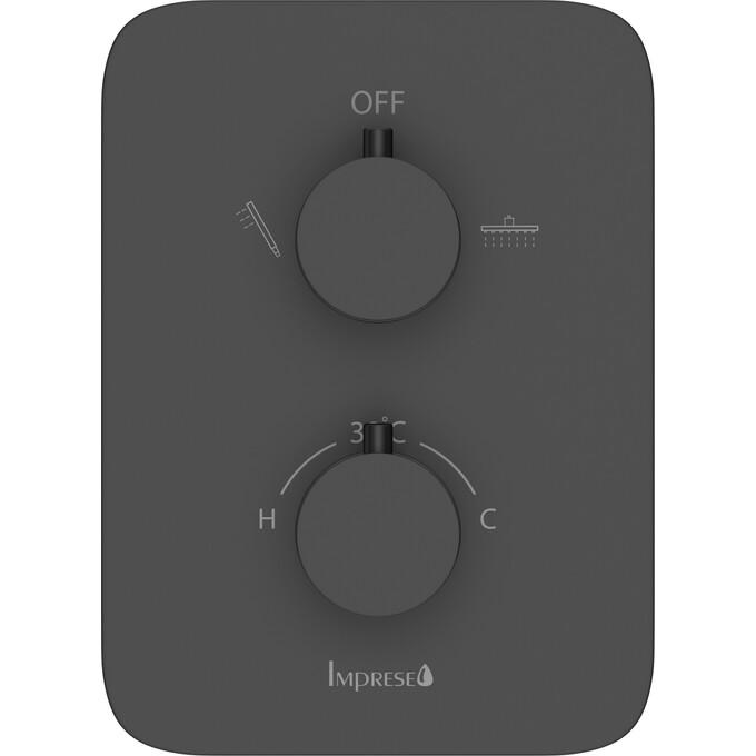 Смеситель скрытого монтажа для ванны с термостатом Imprese Bilovec Black Matt f04600910AA (черный матовый, внутренняя часть в комплекте), Цвет производителя: черный матовый, фото 2