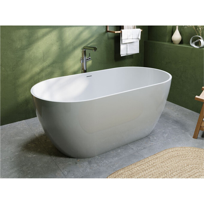 Мармурова ванна Miraggio Greenland Miramarble 8814302 (155x80 см, окремостояча), Доступні розміри: 155x80, Технологія виробництва: Miramarble, Колір виробника: білий глянець, фото , изображение 2