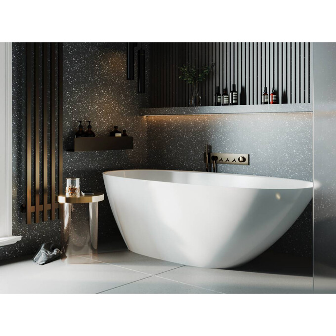 Мраморная ванна Miraggio Melbourne Miramarble 0001488 (168x76 см, отдельностоящая), Технология производства: Miramarble, Цвет производителя: белый глянец, фото 3