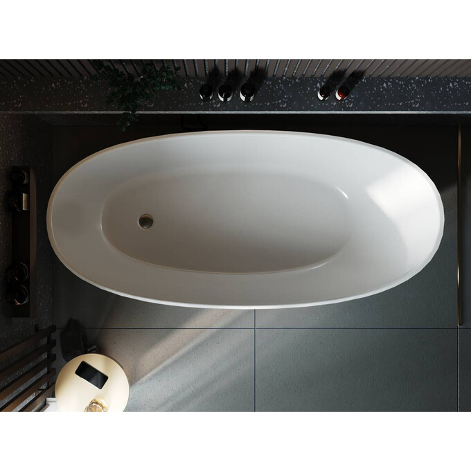 Мраморная ванна Miraggio Melbourne Miramarble 0001488 (168x76 см, отдельностоящая), Технология производства: Miramarble, Цвет производителя: белый глянец, фото 5