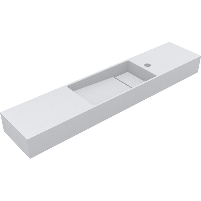 Умивальник-стільниця Miraggio Toni 1050 L Mirasoft 8814229 (105x22 см, білий матовий, з крилом), Доступні розміри: 105 x 22 L, Технологія виробництва: Mirasoft Technology, фото 