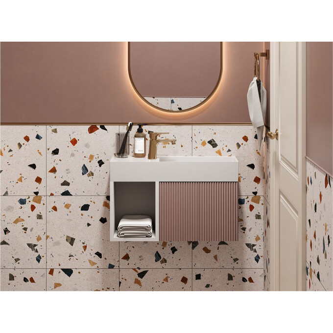 Умивальник Miraggio Toni 650 Miramarble 8814587 (65x22 см, з крилом), Доступні розміри: 65 x 22, Технологія виробництва: Miramarble, фото , изображение 3