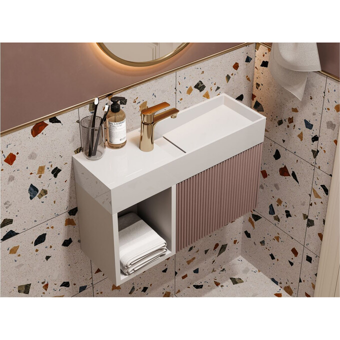 Умивальник Miraggio Toni 650 Miramarble 8814587 (65x22 см, з крилом), Доступні розміри: 65 x 22, Технологія виробництва: Miramarble, фото , изображение 4