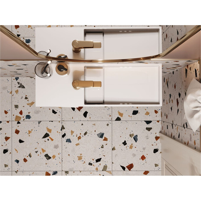 Умивальник Miraggio Toni 650 Miramarble 8814587 (65x22 см, з крилом), Доступні розміри: 65 x 22, Технологія виробництва: Miramarble, фото , изображение 5